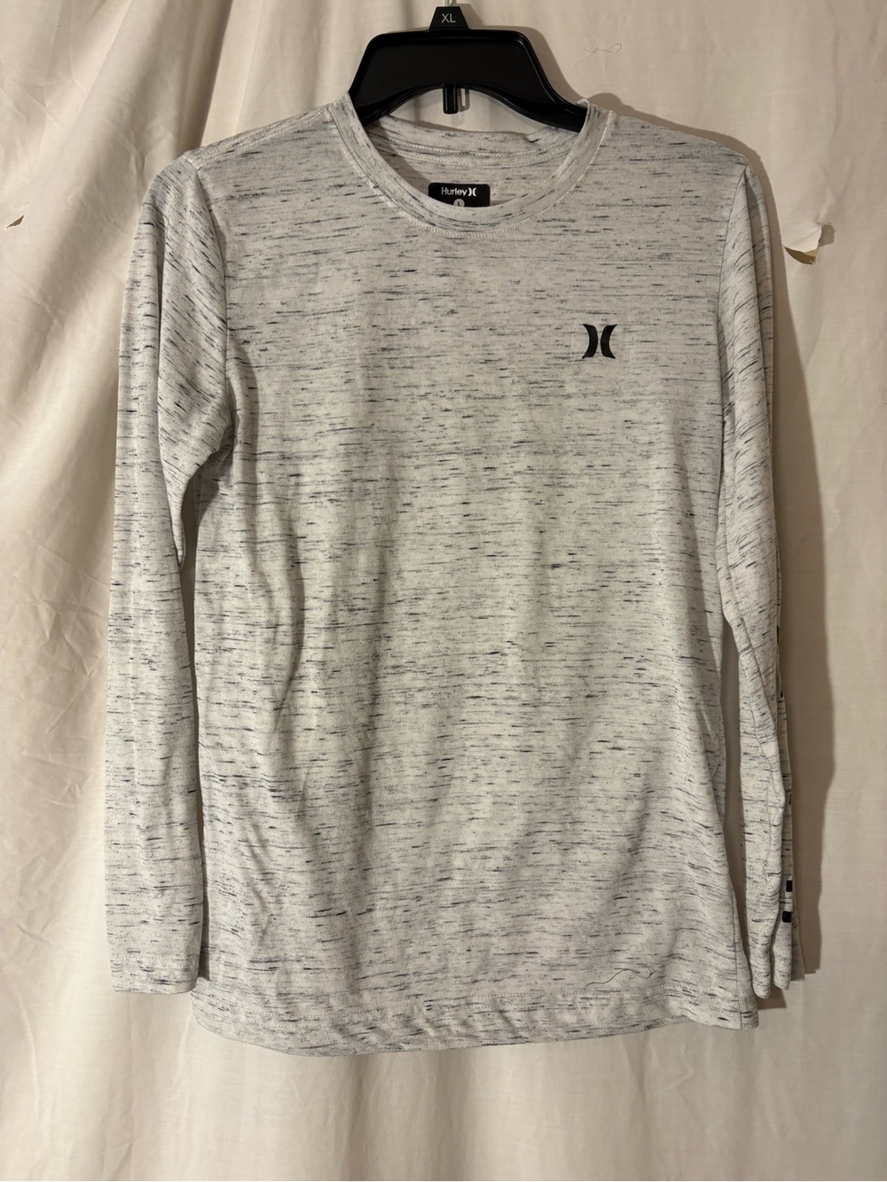 Hurley Gray Heathered Long Sleeve Tee with Black Logo